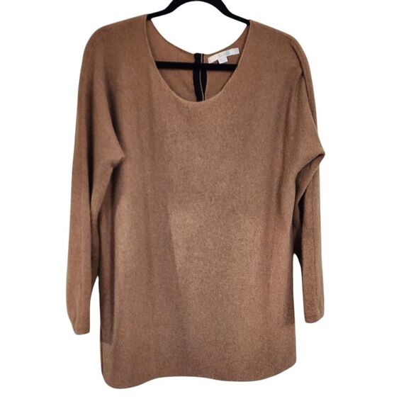 Boden cashmere sweater Top 12 tan longsleeve button up back Luxury Old Money - Picture 1 of 6
